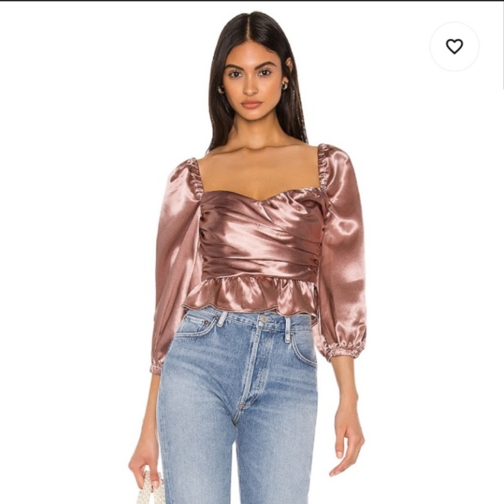 Majorelle satin top. Class up a pair of jeans a heels. Perfect date top 👠